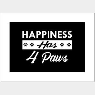 Dog - Happiness has 4 paws Posters and Art